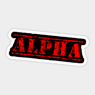 ALPHA stamp weathered Sticker